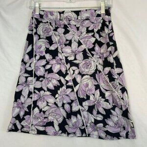 Anne Klein Floral Skirt, Lightweight, Side Zip, Size 2P